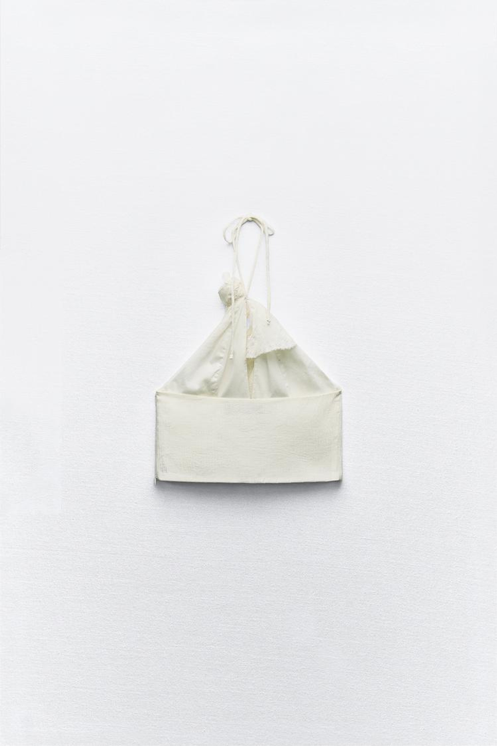 ZARA ТОП ИЗ ХЛОПКОВОГО МУСЛИНА С РЕЛЬЕФНЫМ ЦВЕТКОМ, ЭКРЮ