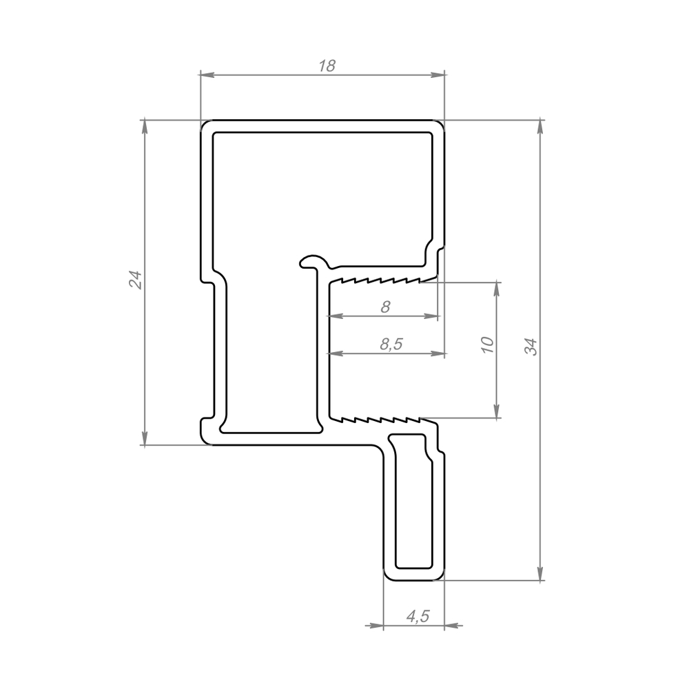 ЭКО Вертикальный профиль Yota (5,40 м) шампань матовая (AL) (AE0876) Aristo (New)