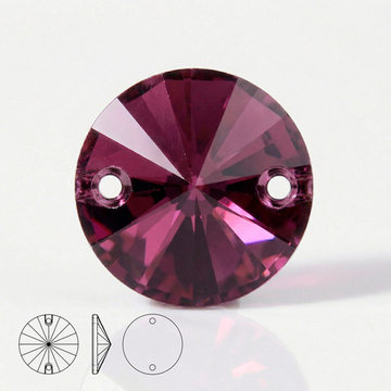 Пришивные стеклянные стразы (Dark Amethyst) Rivoli