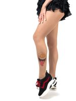 Колготки с принтом в виде смайлика на левой ножке (Размер: S-M-L) (Цвет: бежевый)