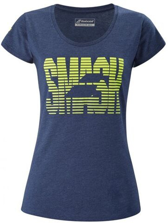 Женская теннисная футболка Babolat Exercise Massange Tee W - небесный