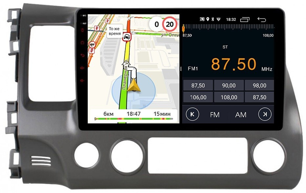 Магнитола Honda Civic 8 4d 2005-2012 седан - Parafar PF044FHD на Android 13, 8-ядер, 2Гб+32Гб, CarPlay, 4G SIM-слот