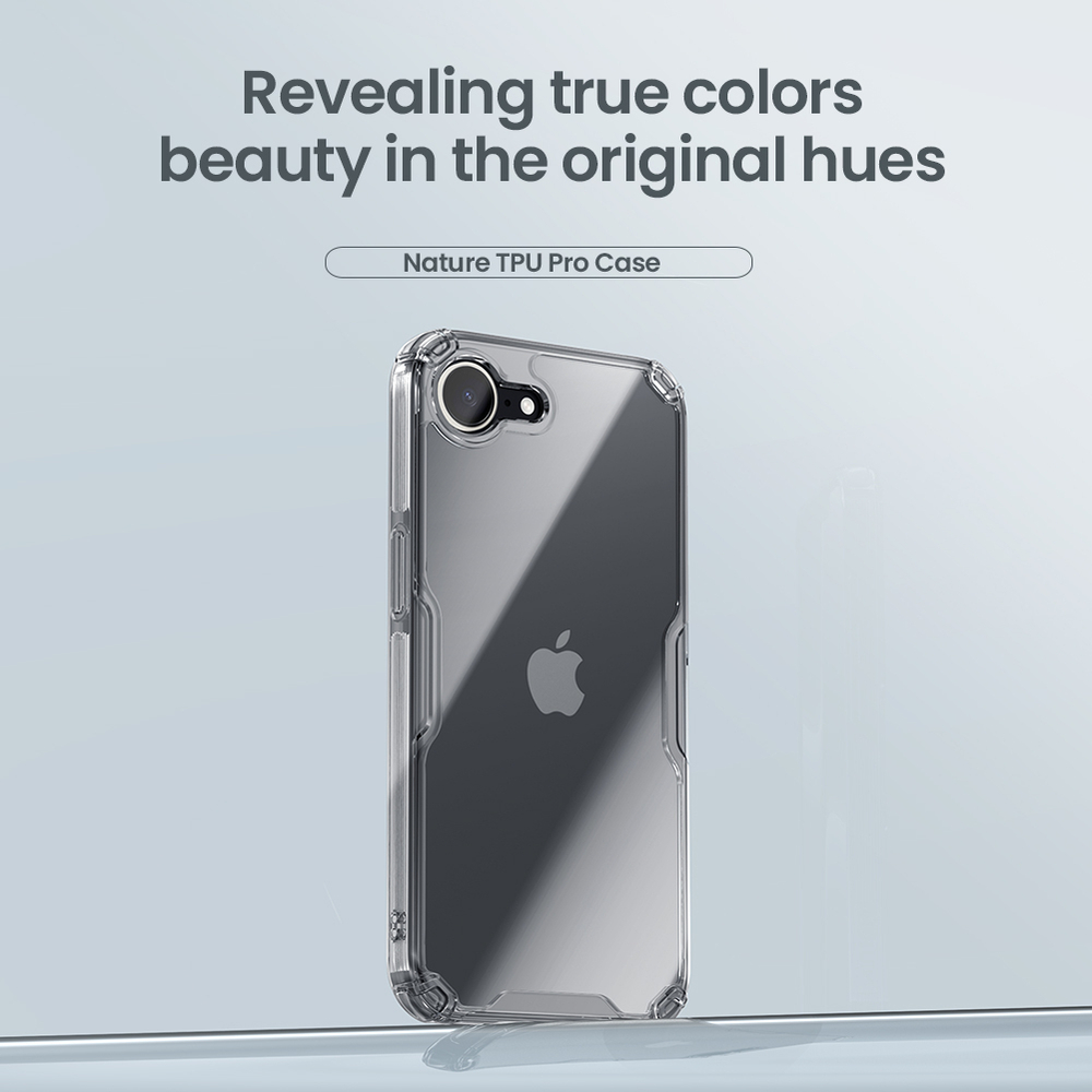 Прозрачный усиленный чехол от Nillkin для iPhone 16e, серия Nature TPU Pro Case