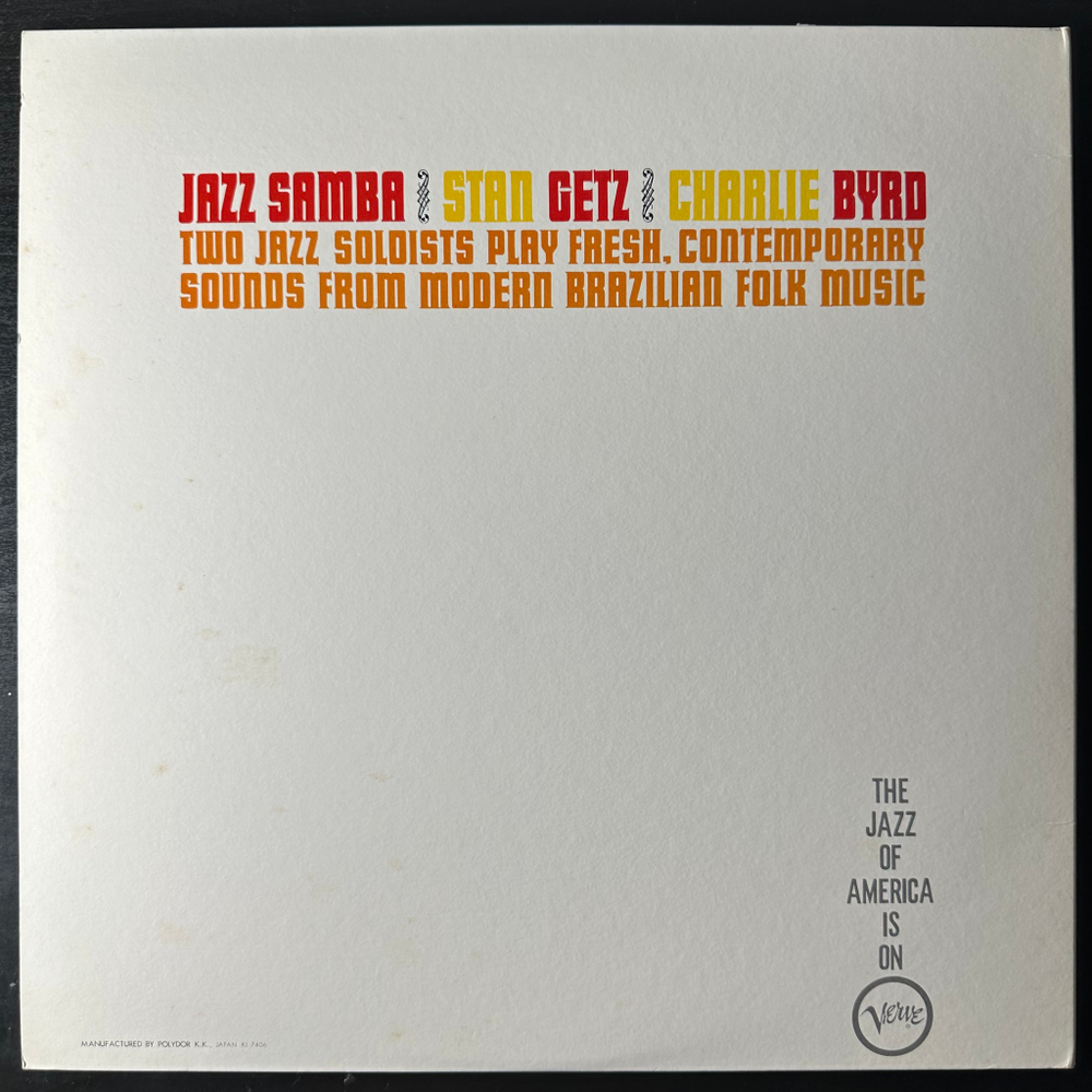 Stan Getz / Charlie Byrd ‎– Jazz Samba (Япония 1974г.)