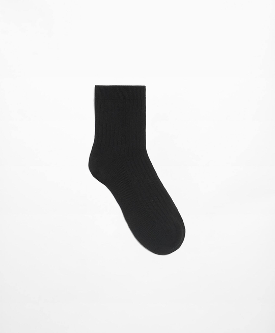 OYSHO Короткие носки из смесового хлопка в рубчик, черный