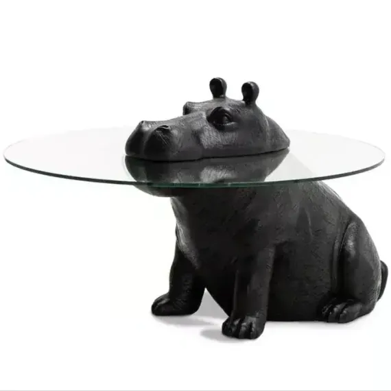 Журнальный столик Hippo, Ø100 см, стекло