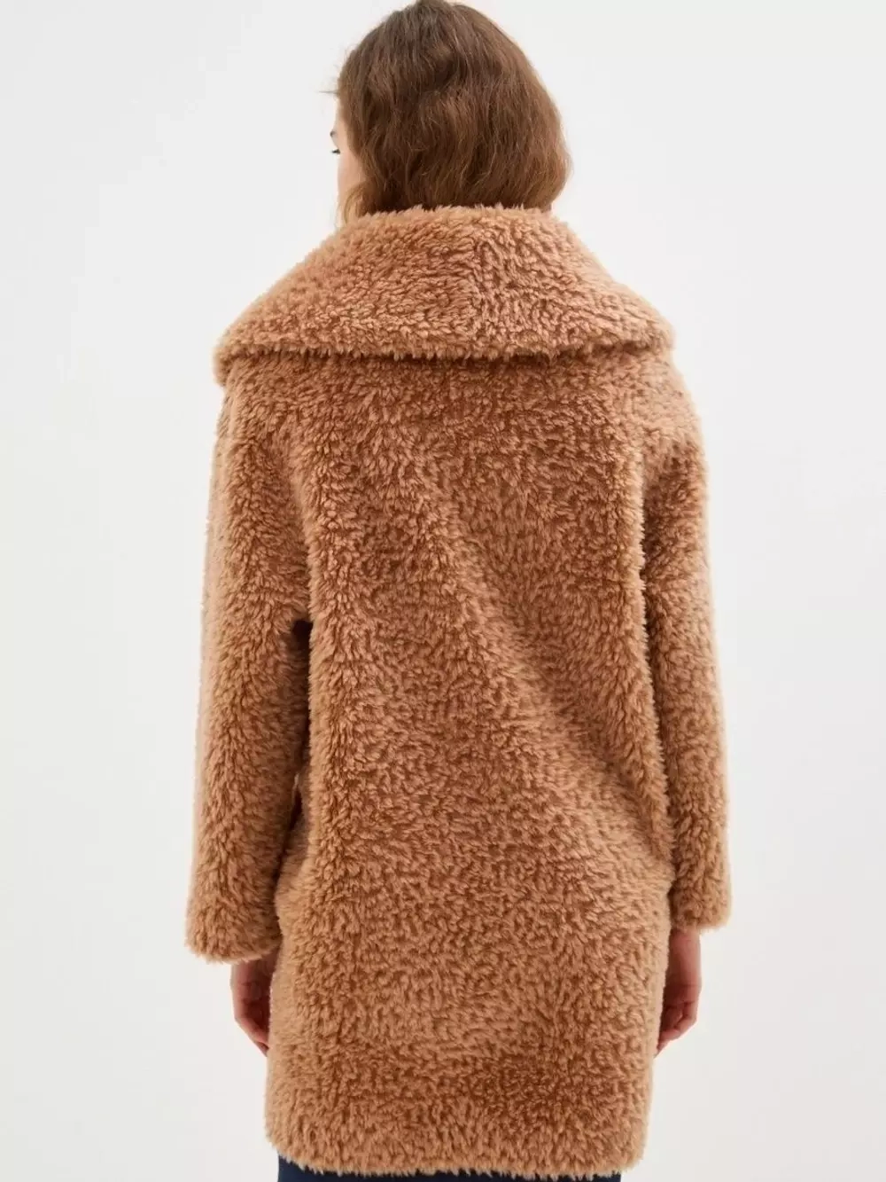 Шуба женская из овечьей шерсти чебурашка тедди, SilverFox (арт. S1188rm012bz)