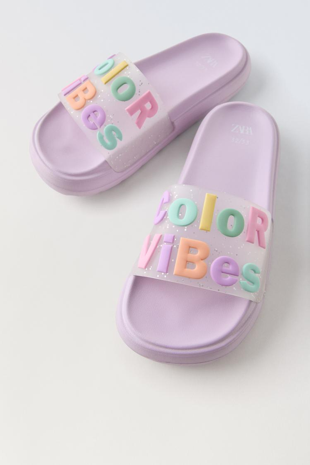 ZARA БЛЕСТЯЩИЕ ПЛЯЖНЫЕ ТАПОЧКИ, ФИОЛЕТОВЫЙ