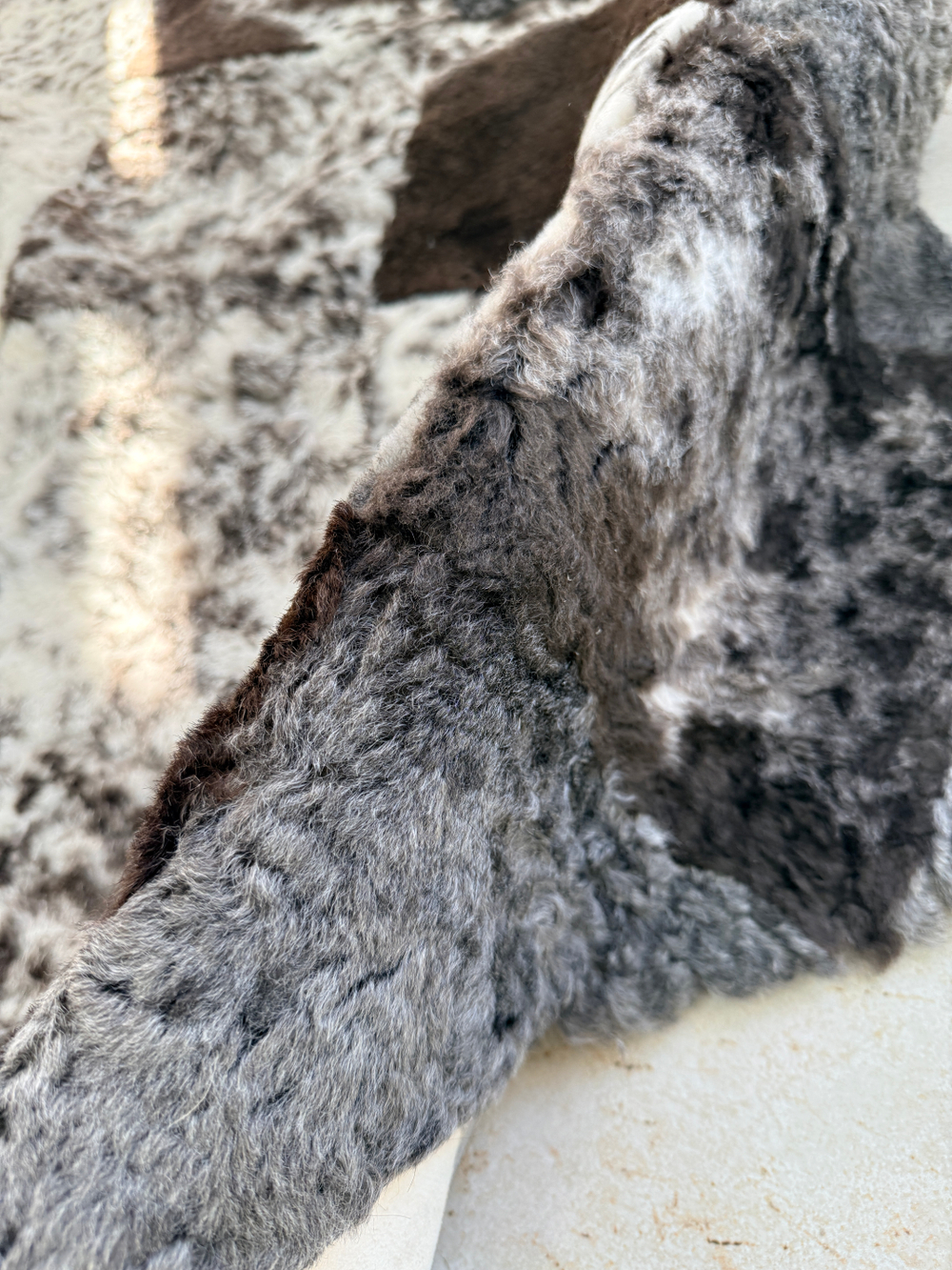 Ковер прямоугольный натуральный мех овчина, 220 х 200 см.