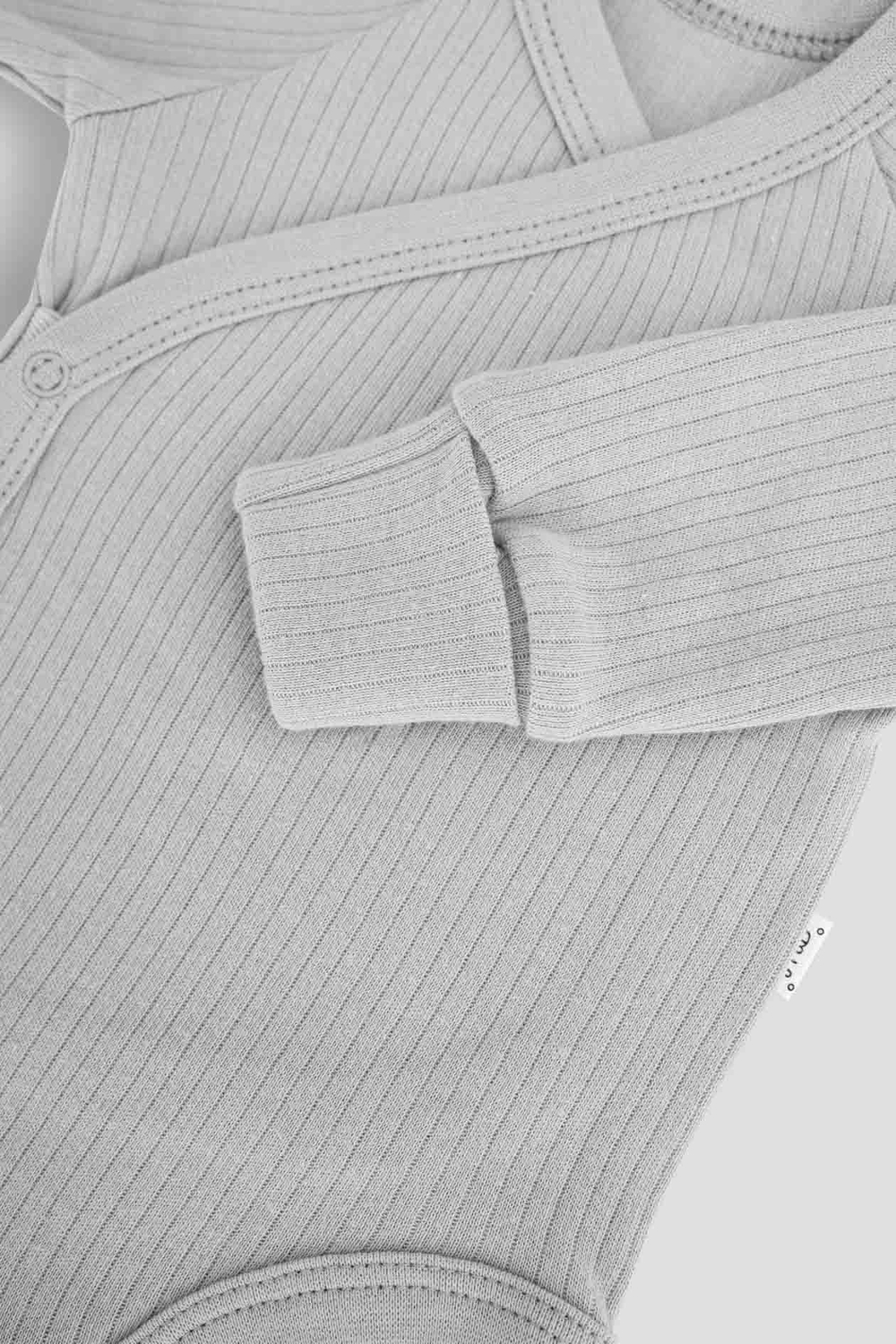 Боди с длинным рукавом с запахом, Серый