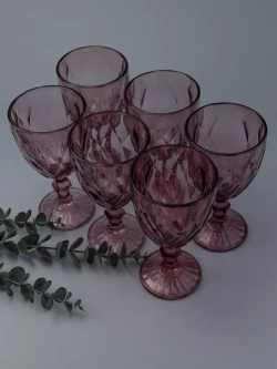 Набор фужеров для вина, 330 мл, 6 шт. Пурпурные