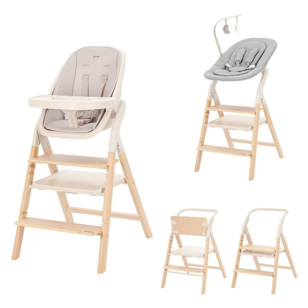 Carrello Ergo 4 в 1 (стульчик для кормления, шезлонг, приставной стул и обучающая башня) светло-бежевый