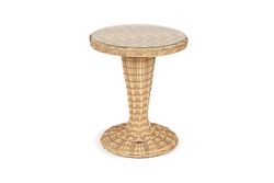 "Леванте" стол круглый из искусственного ротанга, цвет соломенный