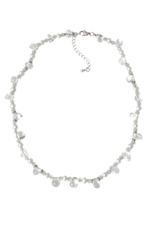 Чокер Росинка с прозрачным кварцем, жемчугом и пренитом