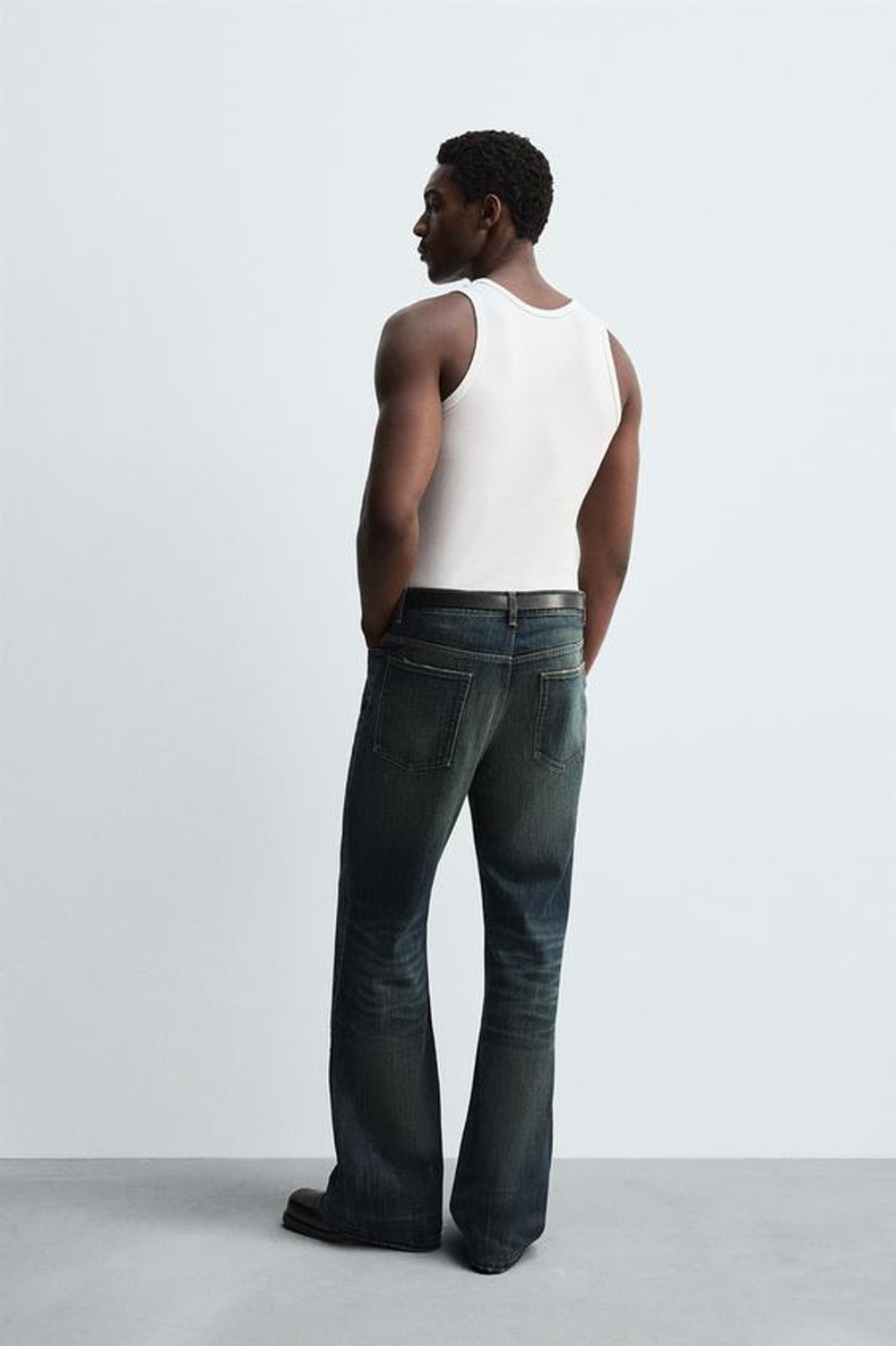 ZARA ДЖИНСЫ ШИРОКОГО КРОЯ, ЗЕЛЕНОВАТО-СИНИЙ