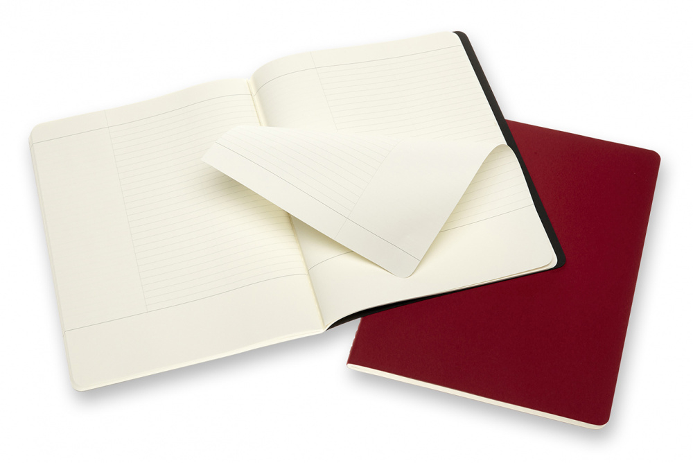 Блокнот Moleskine CAHIER SUBJECT (CH4STNB02) 19х25см обложка картон 192стр. в линейку, черный/красный
