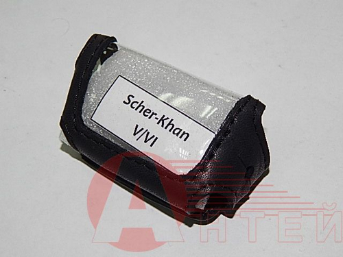 Чехол брелка сигнализации Scher-Khan Magicar V/VI кобура с кнопкой, кожа черная в блистере (АНТЕЙ-К)