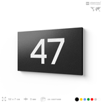 Табличка с номером 47 на дверь квартиры, для офиса, кабинета, аудитории, склада, черная 120х70 мм, Айдентика Технолоджи