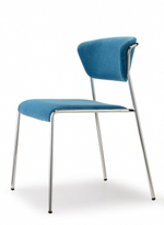 Стул с обивкой Scab Design Lisa, хром, синий
