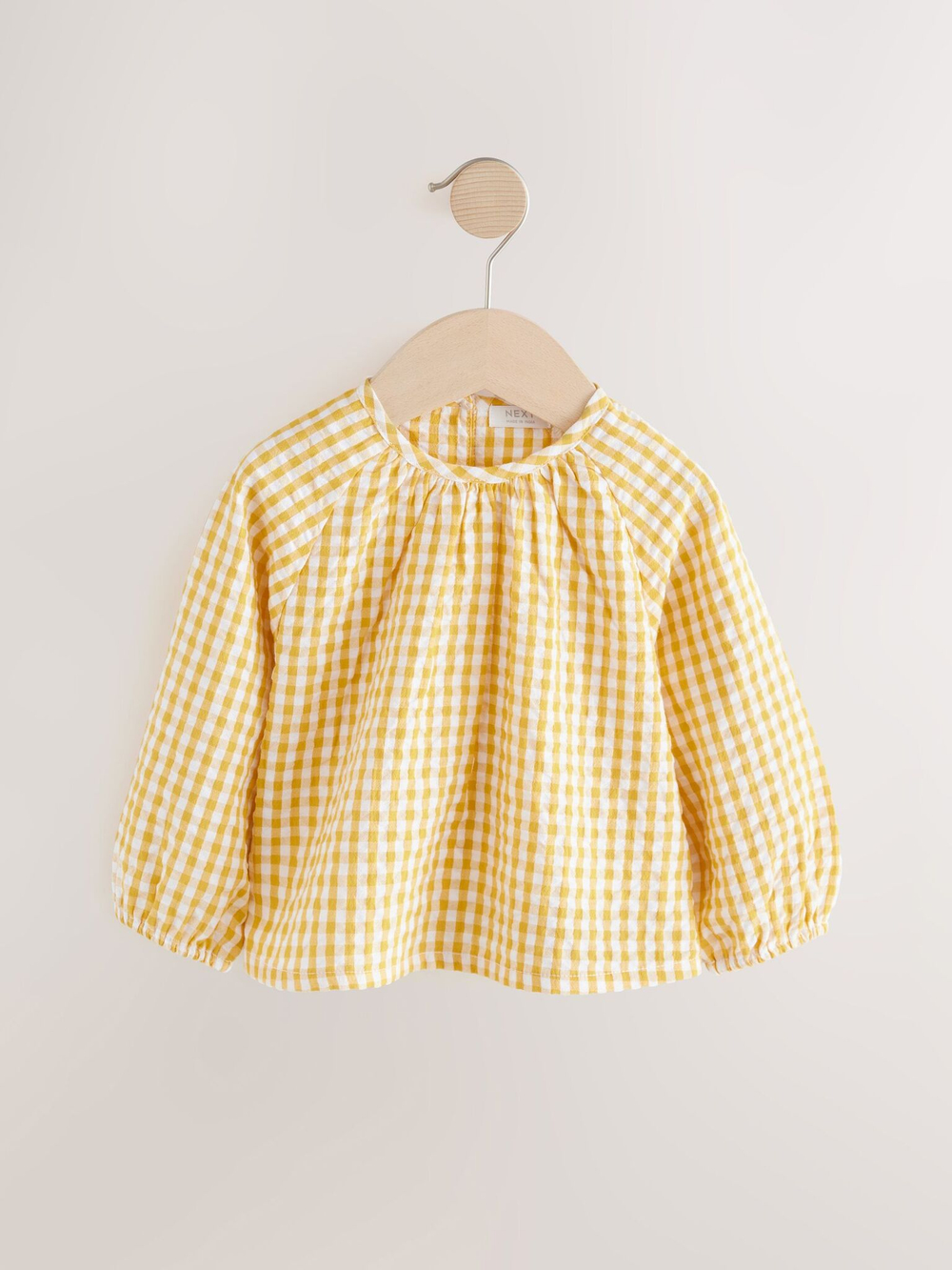 Блуза и вязаный жилет в комплекте для девочки Next E25-162, Горчичный, Молочный