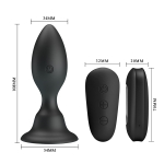 Черная анальная вибропробка 10,8см для ношения с пультом ДУ Mr.Play Vibrating Anal Plug Black BI-040076W-MR