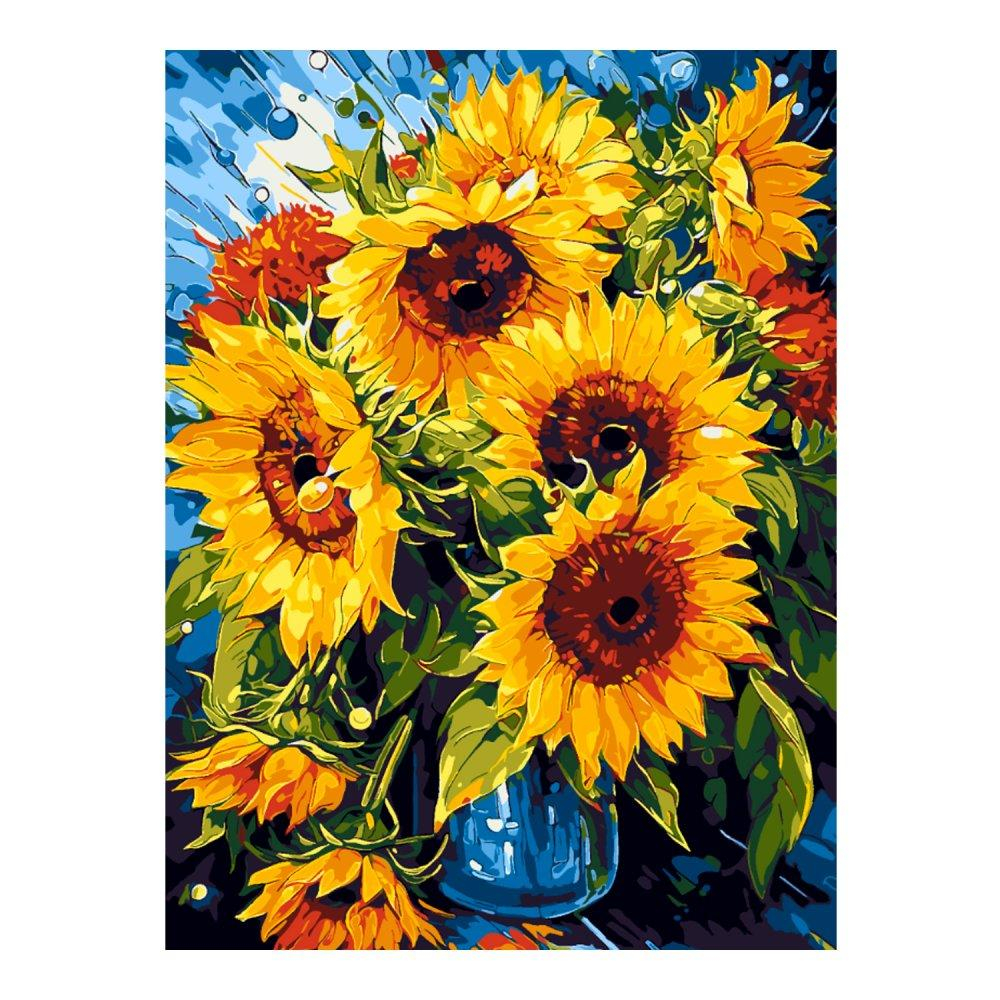 Картина по номерам на картоне 28,5*38см. "Подсолнухи" (Lori)