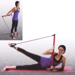 Гимнастическая палка с эспандерами «Пилатес», синий