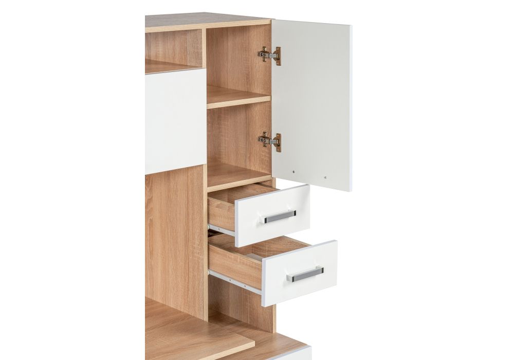 Стол компьютерный Джаз-17 левый 130х60х166,8 дуб сонома