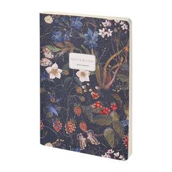 Bloknot \ Блокнот \ Notebook  Тетрадь А6 из экокожи, "Флора. Лесные ягоды" 60 л. Линейка