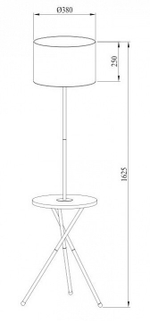 Торшер с полкой Arte Lamp Combo A2070PN-1BK