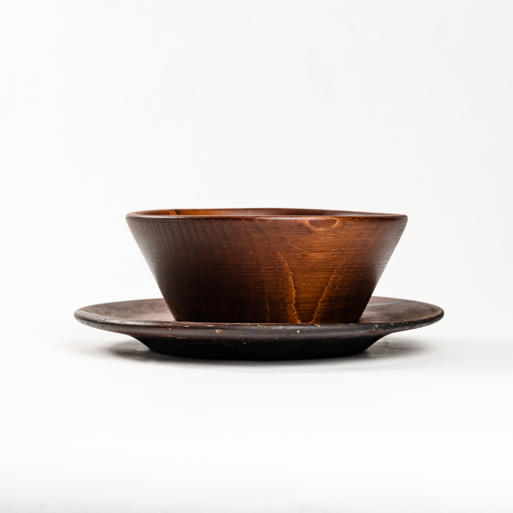 Набор деревянных тарелок из дерева сибирский кедр - 2 шт. TN75