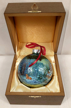 Шар новогодний с ручной росписью Палех "Снегурочка" в футляре