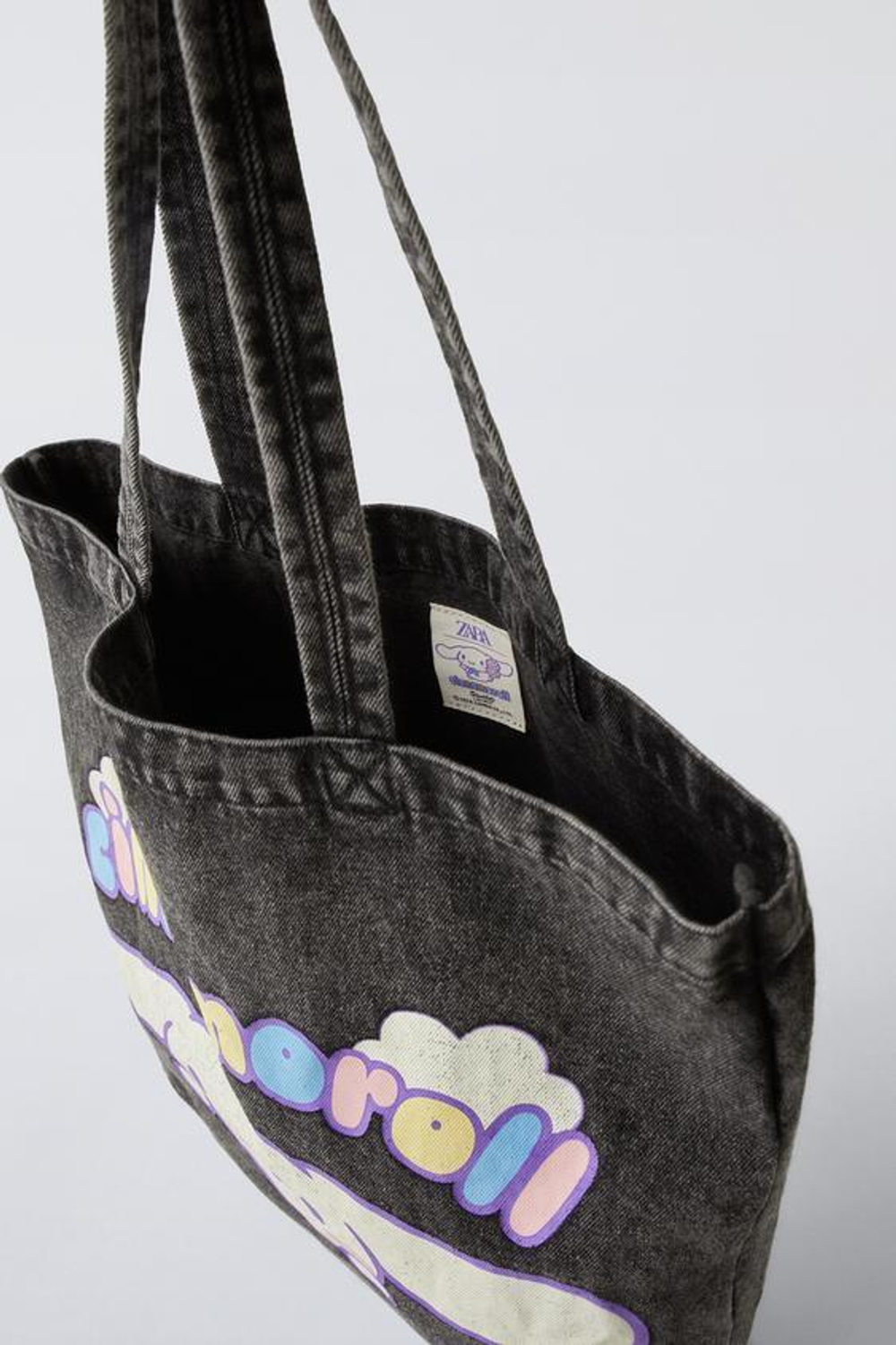 ZARA СУМКА-ШОПЕР CINNOMOROLL ©, ЧЕРНЫЙ