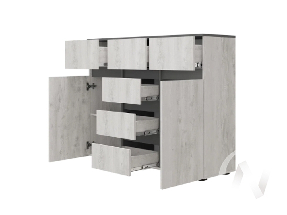 Комод КМ-15 Гостиная Мрия (бетон пайн светлый/графит)