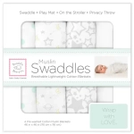SwaddleDesigns Набор пеленок муслин 4 шт. - Goodnight Starshine, Sterling