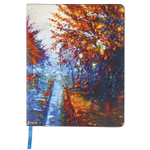 Тетрадь А5 (168х208мм) 80л сшивка, клетка, кожзам, BRAUBERG VISTA, Autumn, 403927