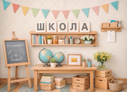 Детская игровая комната мл. классы №4 - фон неопреновый