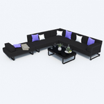 Лаунж зона угловая Ideal Patio ТЕСОРА черная - каркас карбон