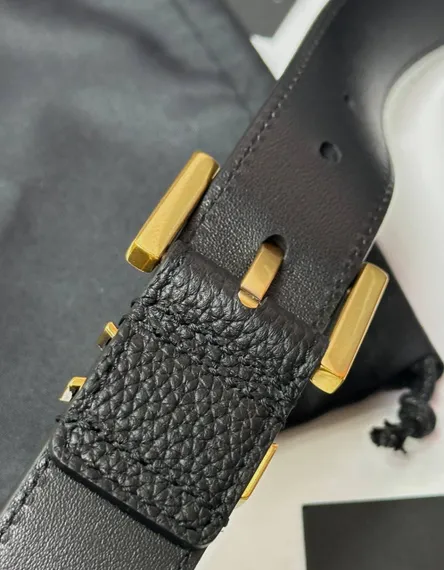 Ремень SAINT LAURENT с пряжкой CASSANDRE
