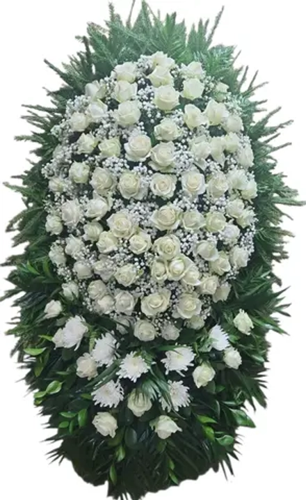 Траурный венок из живых цветов №8