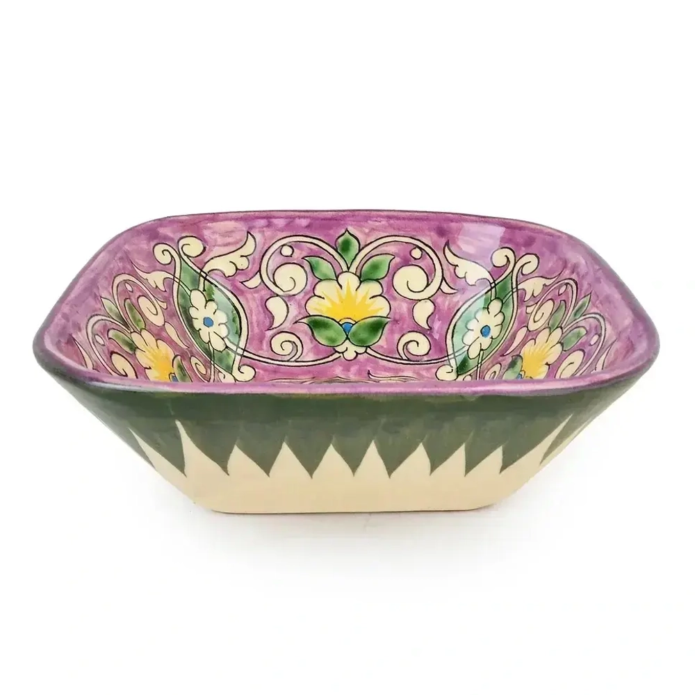 Салатница квадратная Риштанская Керамика 13 см, Qora galam