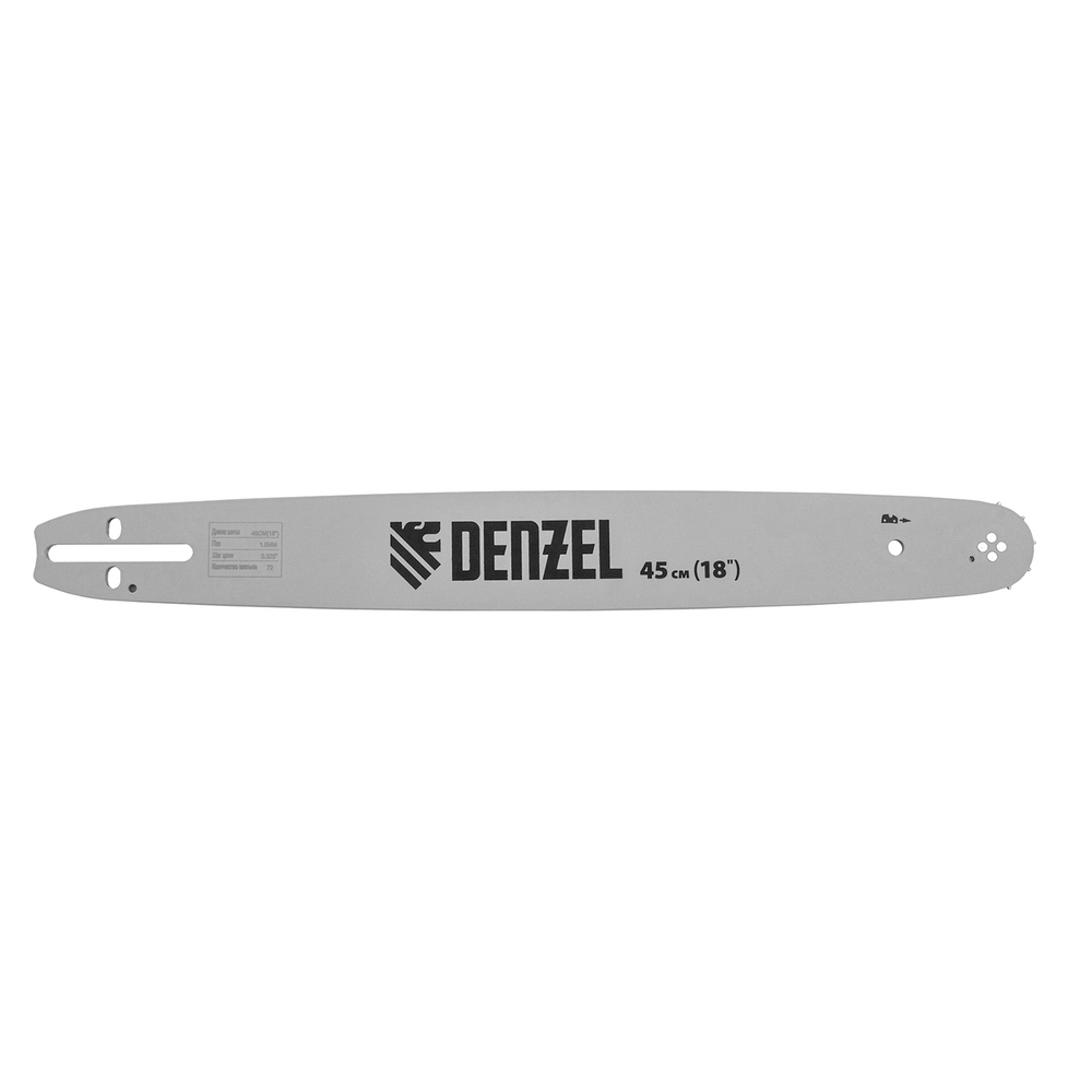 Шина для бензопилы DGS-5218, длина 45 см (18"), шаг 0.325", паз 1.5 мм, 72 звена Denzel