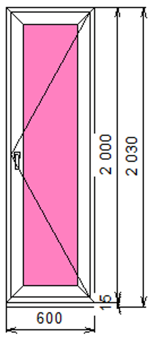 Дверь из ПВХ 2000 х 600