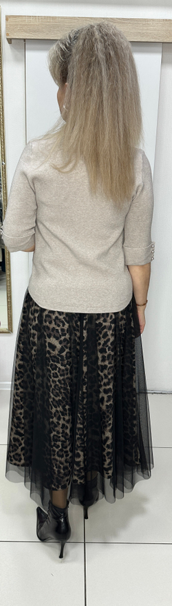 Двойная юбка с леопардовым принтом