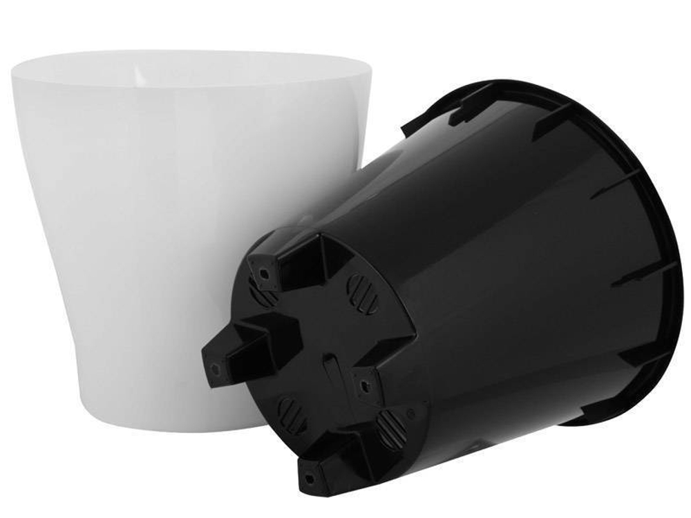 Горшок цветочный Лея 3,6л двойной с автополивом (белый)