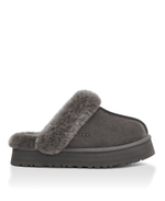 Тапочки на платформе UGG DISQUETTE серого цвета