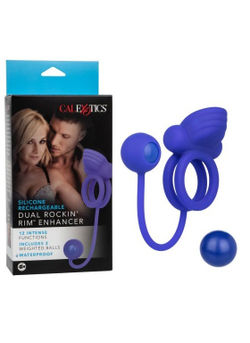 Перезарежаемое утяжеленное двойное эрекционное кольцо с вибрацией Dual Rockin' Rim Enhancer