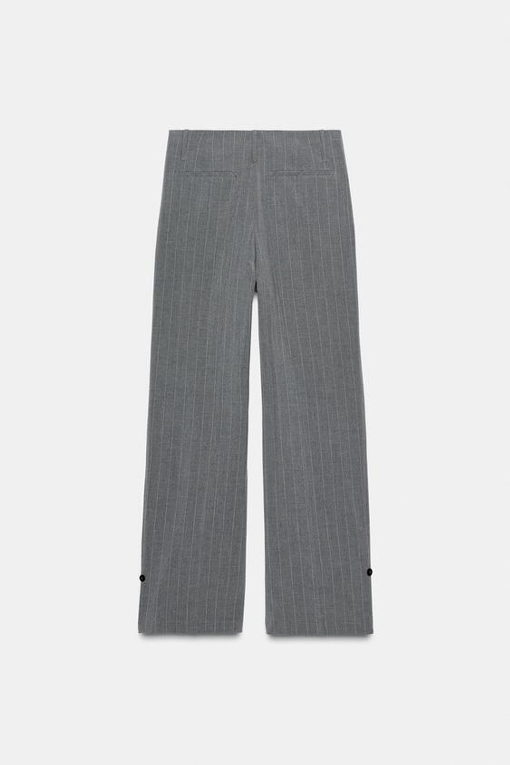 ZARA БРЮКИ СО СКЛАДКАМИ И ПУГОВИЦАМИ СНИЗУ, СЕРЫЙ/СИНИЙ