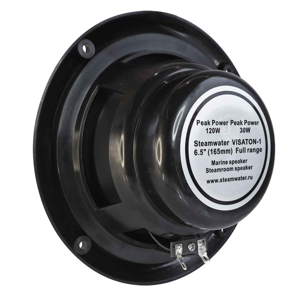 Комплект влагостойкой акустической системы для бани, сауны и хамама SENSOR Black VISATON