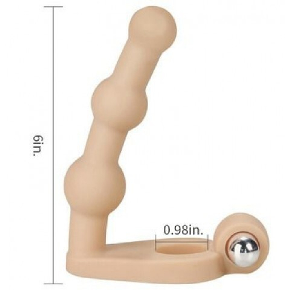 Насадка-фаллоимитатор с кольцом и вибрацией Ultra Soft Bead LOVETOY (15,24 см)